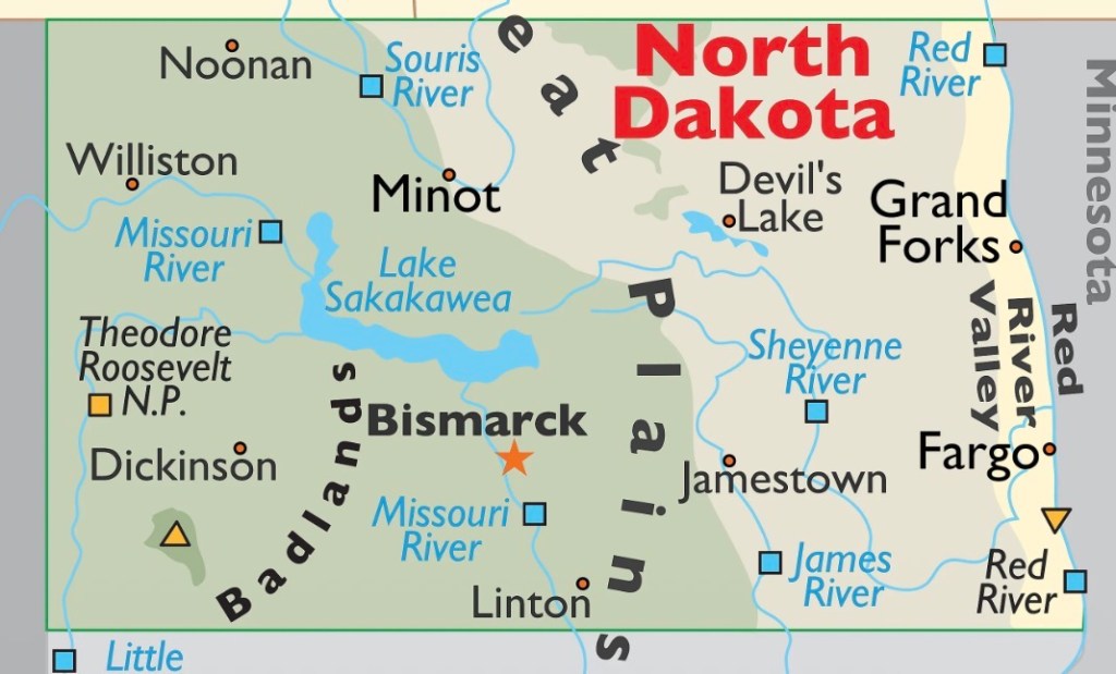 North Dakota State Map